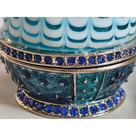 Fitz & Floyd 2006 Guild Holiday Snowman Trinket Box Jeweled Magnetic Closure - Picture 11 of 16